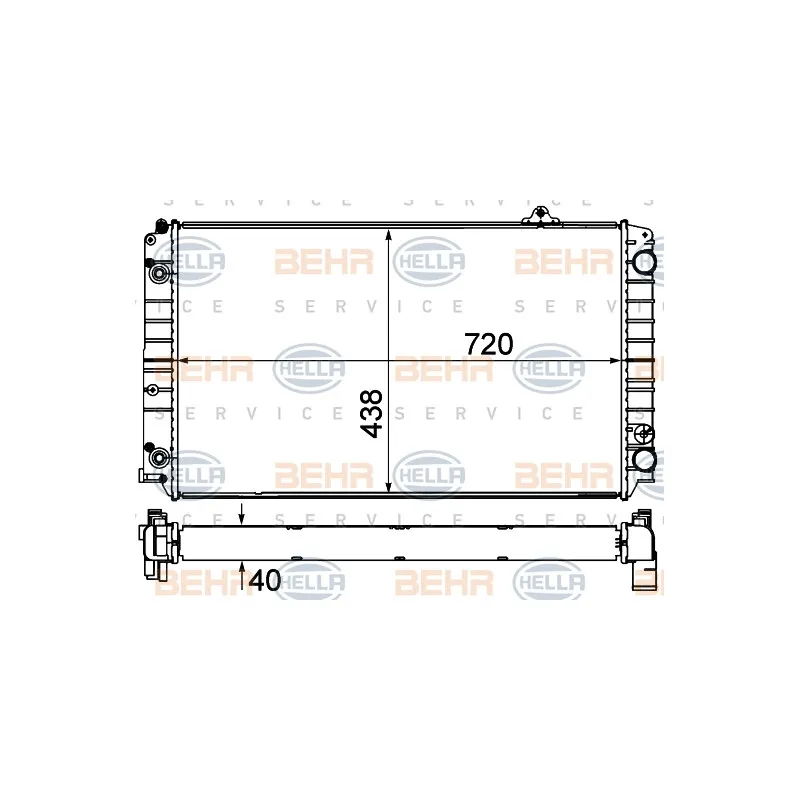 Radiateur, refroidissement du moteur HELLA 8MK 376 735-341