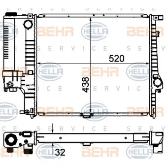 Radiateur, refroidissement du moteur HELLA 8MK 376 735-351