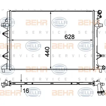 Radiateur, refroidissement du moteur HELLA 8MK 376 735-371