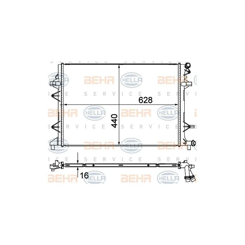 Radiateur, refroidissement du moteur HELLA 8MK 376 735-371