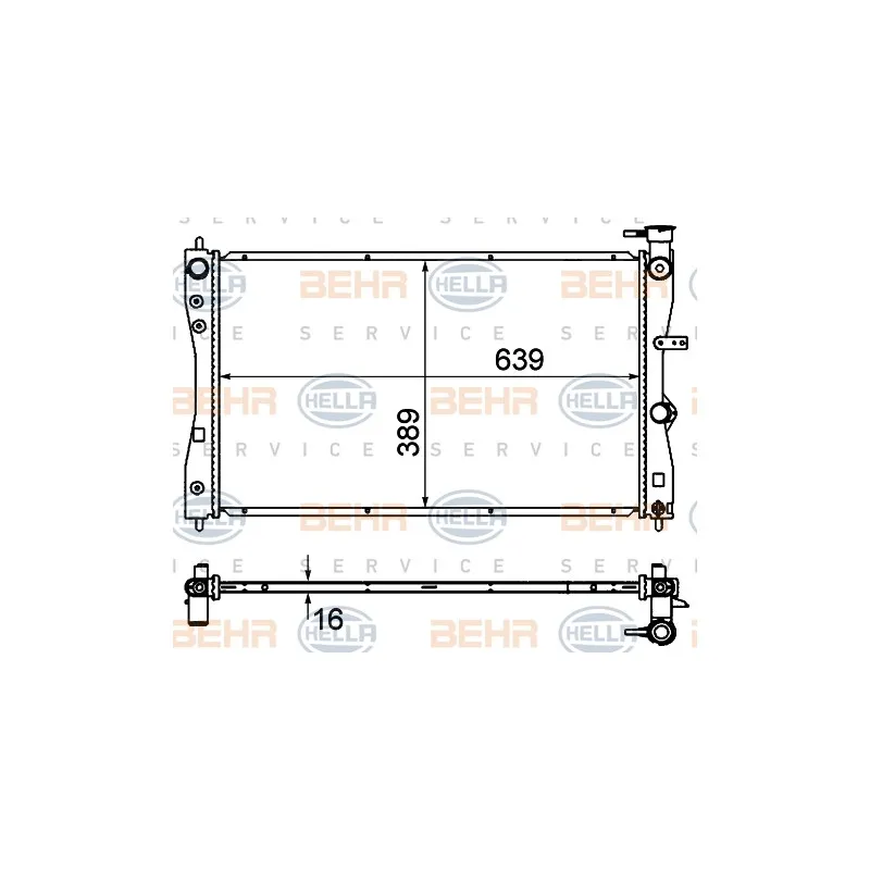Radiateur, refroidissement du moteur HELLA 8MK 376 735-401