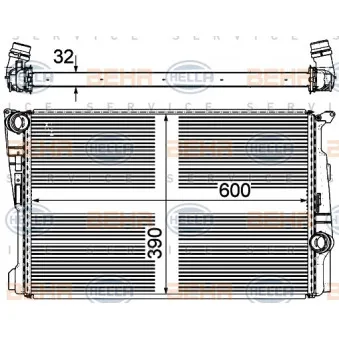 Radiateur, refroidissement du moteur HELLA 8MK 376 743-371