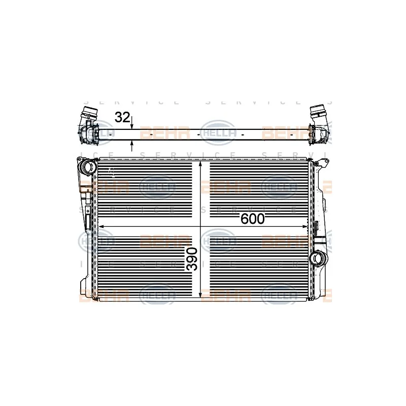 Radiateur, refroidissement du moteur HELLA 8MK 376 743-371