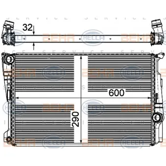 Radiateur, refroidissement du moteur HELLA 8MK 376 743-471