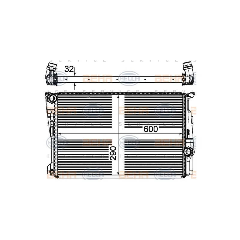 Radiateur, refroidissement du moteur HELLA 8MK 376 743-471