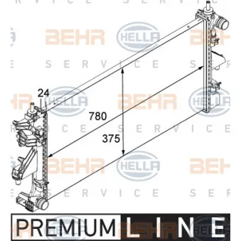 Radiateur, refroidissement du moteur HELLA 8MK 376 745-031