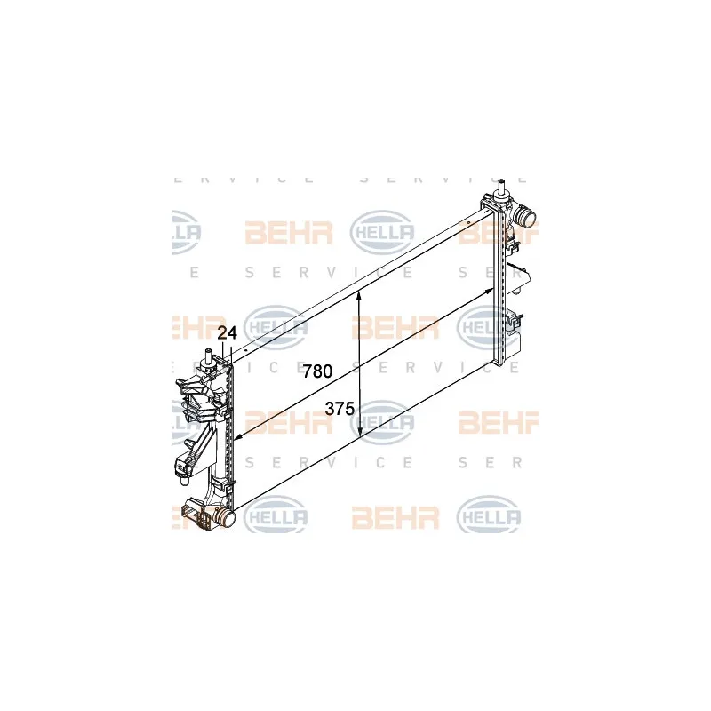 Radiateur, refroidissement du moteur HELLA 8MK 376 745-034