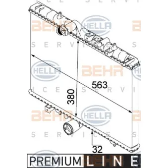 Radiateur, refroidissement du moteur HELLA 8MK 376 745-071