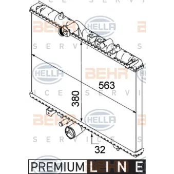 Radiateur, refroidissement du moteur HELLA 8MK 376 745-081