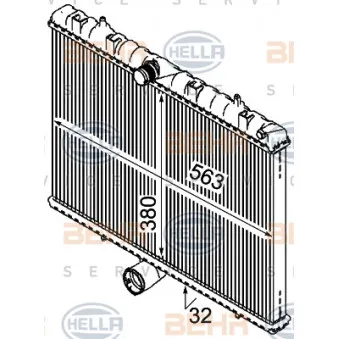 Radiateur, refroidissement du moteur HELLA 8MK 376 745-134