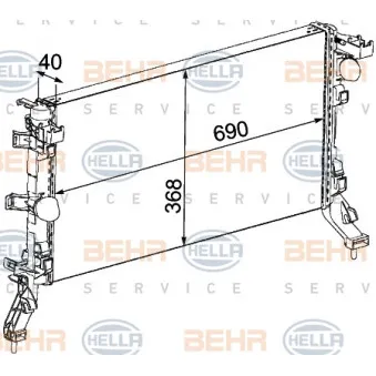 Radiateur, refroidissement du moteur HELLA 8MK 376 745-201