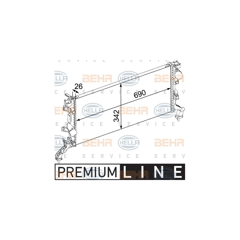 Radiateur, refroidissement du moteur HELLA 8MK 376 745-231