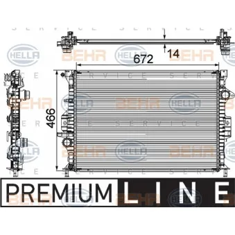 Radiateur, refroidissement du moteur HELLA 8MK 376 745-591