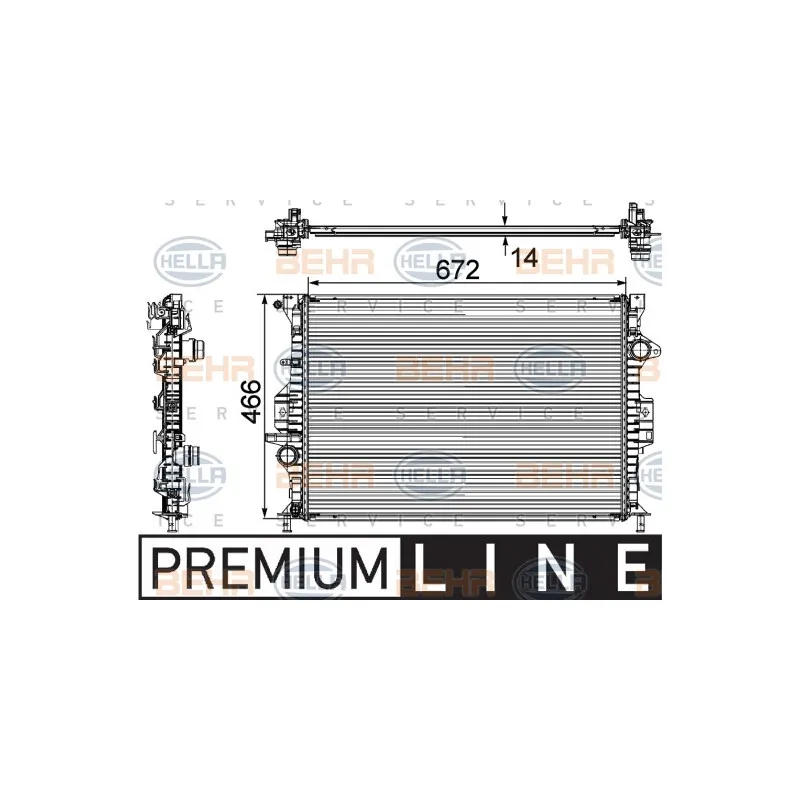 Radiateur, refroidissement du moteur HELLA 8MK 376 745-591