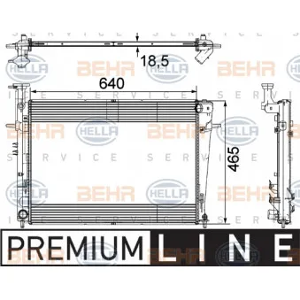 Radiateur, refroidissement du moteur HELLA 8MK 376 745-611