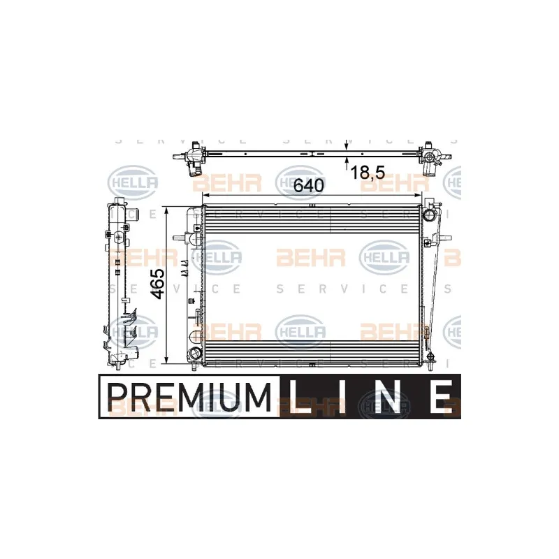 Radiateur, refroidissement du moteur HELLA 8MK 376 745-621