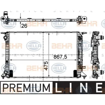 Radiateur, refroidissement du moteur HELLA 8MK 376 745-631