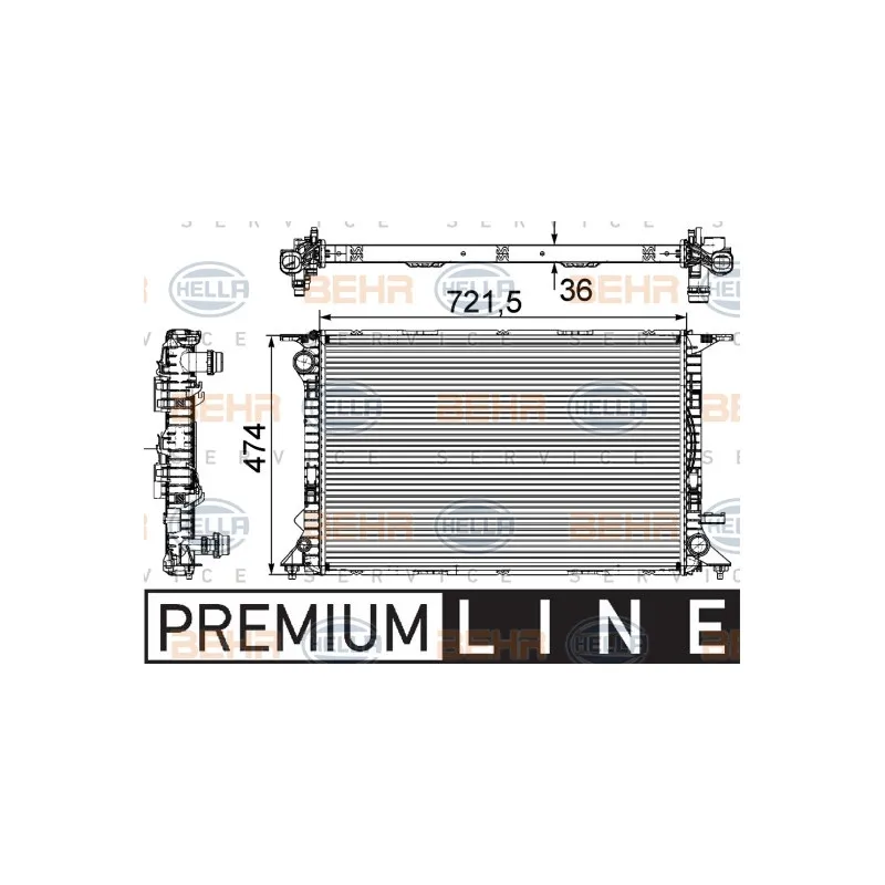 Radiateur, refroidissement du moteur HELLA 8MK 376 745-641
