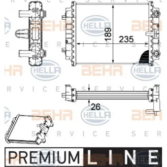 Radiateur, refroidissement du moteur HELLA 8MK 376 745-661