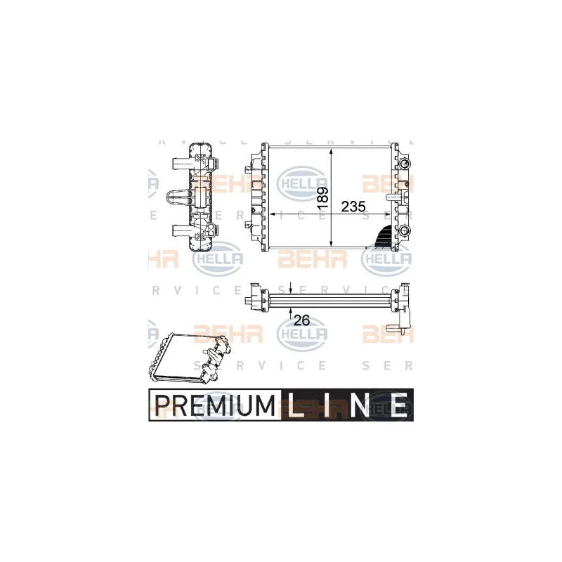Radiateur, refroidissement du moteur HELLA 8MK 376 745-661