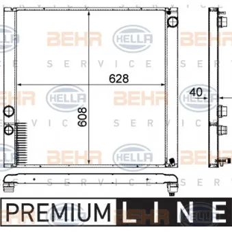 Radiateur, refroidissement du moteur HELLA 8MK 376 745-721