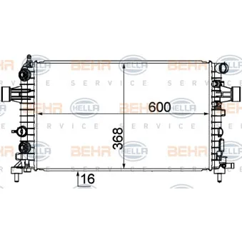 Radiateur, refroidissement du moteur HELLA 8MK 376 745-771