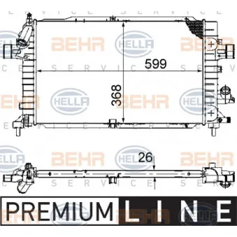 Radiateur, refroidissement du moteur HELLA 8MK 376 745-791