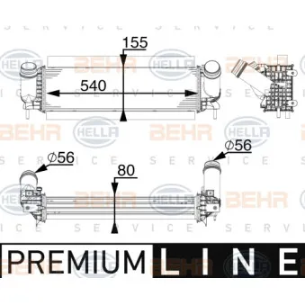 Radiateur, refroidissement du moteur HELLA 8MK 376 747-341