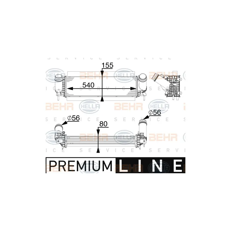 Radiateur, refroidissement du moteur HELLA 8MK 376 747-341