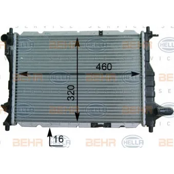 Radiateur, refroidissement du moteur HELLA 8MK 376 748-721