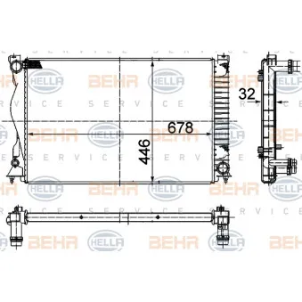 Radiateur, refroidissement du moteur HELLA 8MK 376 749-441