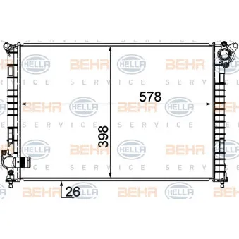 Radiateur, refroidissement du moteur HELLA 8MK 376 749-501
