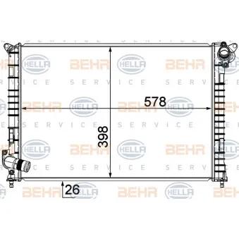 Radiateur, refroidissement du moteur HELLA 8MK 376 749-521