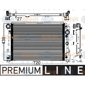 Radiateur, refroidissement du moteur HELLA 8MK 376 749-551
