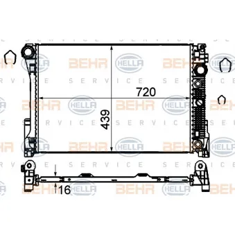 Radiateur, refroidissement du moteur HELLA 8MK 376 749-554