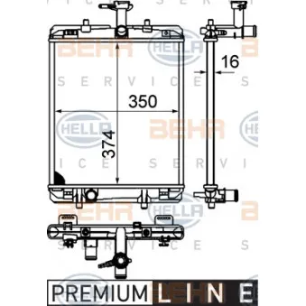 Radiateur, refroidissement du moteur HELLA 8MK 376 749-651