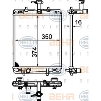 Radiateur, refroidissement du moteur HELLA 8MK 376 749-654