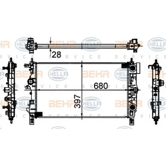 Radiateur, refroidissement du moteur HELLA 8MK 376 749-861