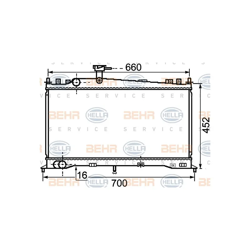 Radiateur, refroidissement du moteur HELLA 8MK 376 750-261