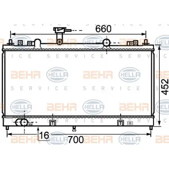 Radiateur, refroidissement du moteur HELLA 8MK 376 750-281