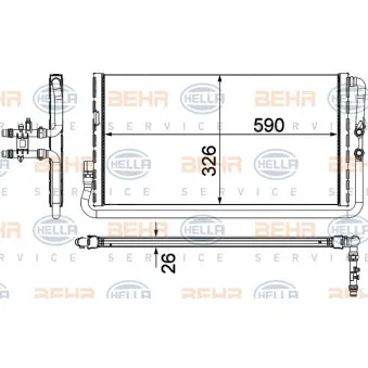 Radiateur basse température, intercooler HELLA 8MK 376 750-791