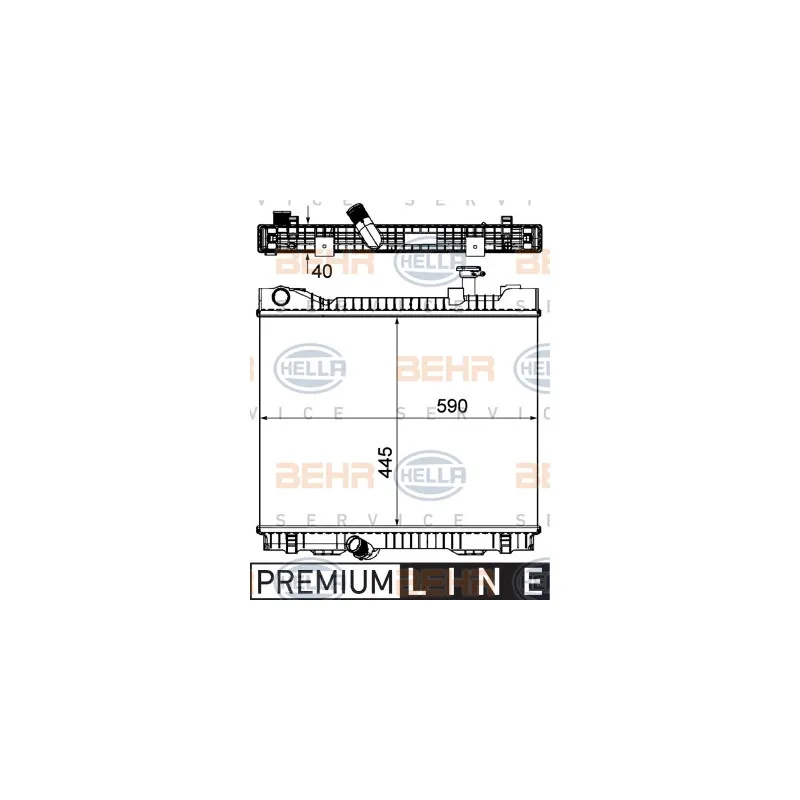 Radiateur, refroidissement du moteur HELLA 8MK 376 751-221