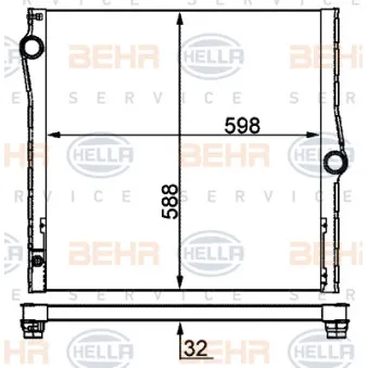 Radiateur, refroidissement du moteur HELLA 8MK 376 753-011