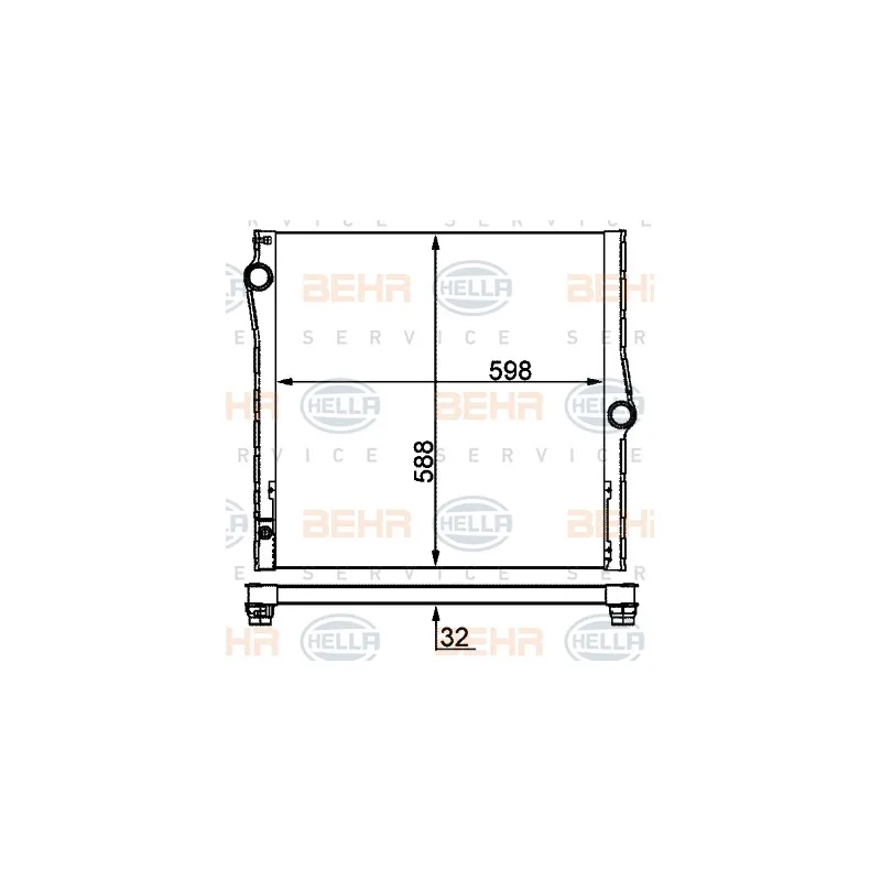 Radiateur, refroidissement du moteur HELLA 8MK 376 753-011