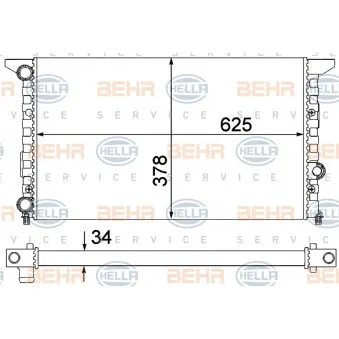 Radiateur, refroidissement du moteur HELLA 8MK 376 753-271