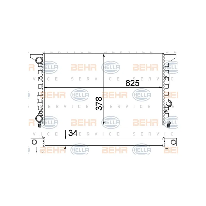 Radiateur, refroidissement du moteur HELLA 8MK 376 753-271
