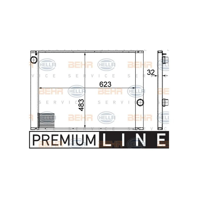 Radiateur, refroidissement du moteur HELLA 8MK 376 753-591