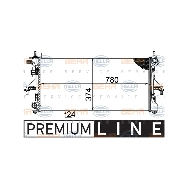 Radiateur, refroidissement du moteur HELLA 8MK 376 753-611