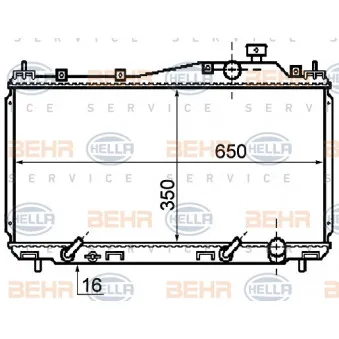 Radiateur, refroidissement du moteur HELLA 8MK 376 753-631