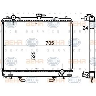 Radiateur, refroidissement du moteur HELLA 8MK 376 753-661